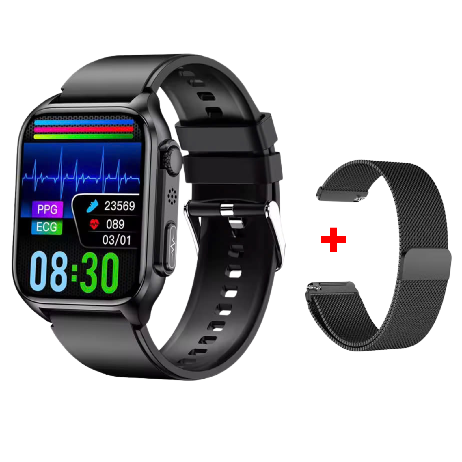 O2Tracker® Prime Ultra -  ECG Health Fitness Tracker Heart Rate Sleeping Monitor Smart Watch Waterproof IP67 Blood Glucose