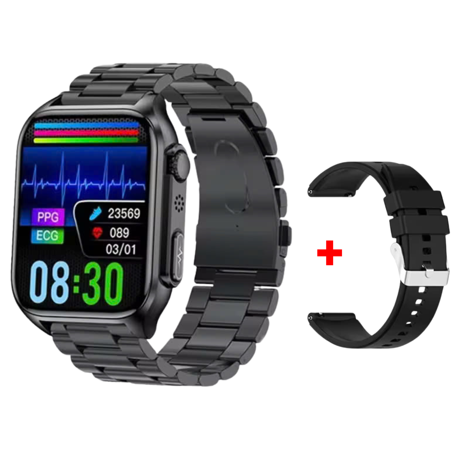 O2Tracker® Prime Ultra -  ECG Health Fitness Tracker Heart Rate Sleeping Monitor Smart Watch Waterproof IP67 Blood Glucose