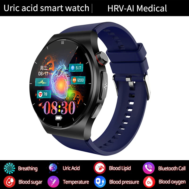 O2Tracker® PulseXplorer - Laser Treatment Smart Watch, Blood Sugar, Lipid and Uric Acid Medical Grade ECG+PPG Health Monitoring