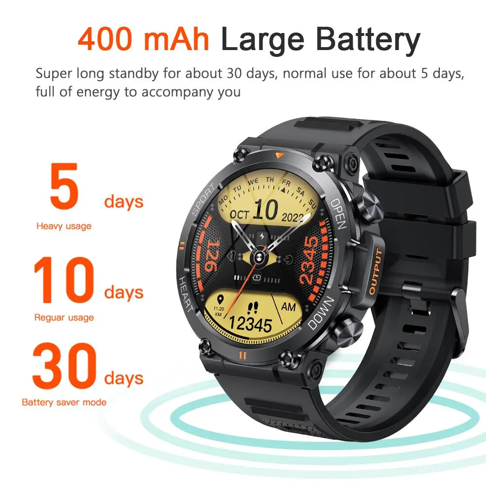 O2Tracker® Adventure - Smart Watch Men Sports Fitness Tracker Heart Monitor 400mAh