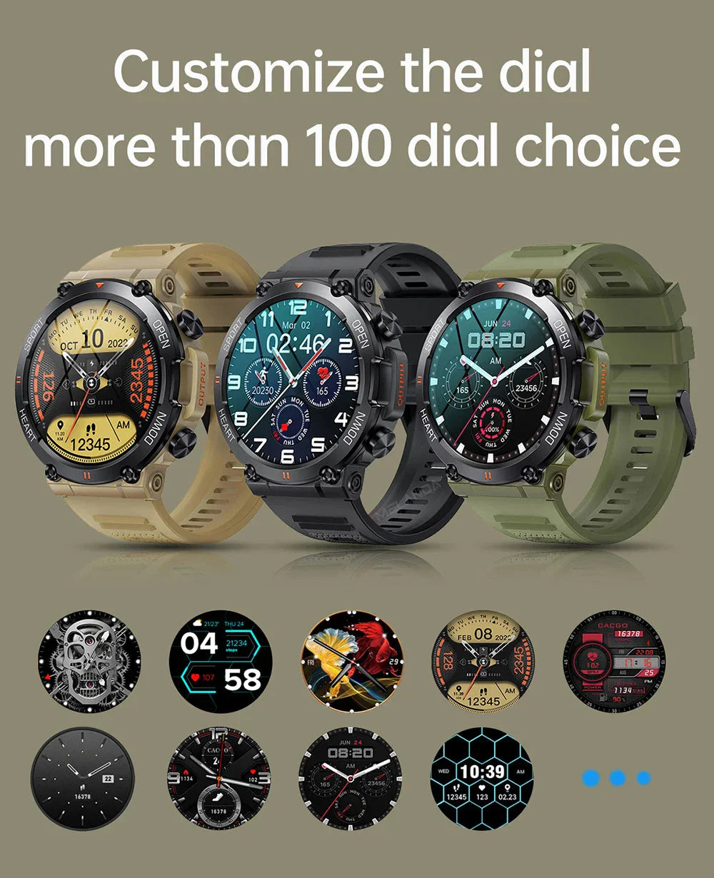 O2Tracker® Adventure - Smart Watch Men Sports Fitness Tracker Heart Monitor 400mAh