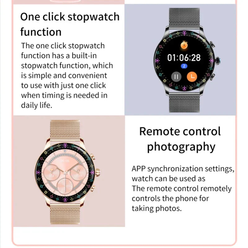 O2Tracker® Iconic - Smartwatch Women GPS Movement Track Voice Assistant Heart Rate Monitor