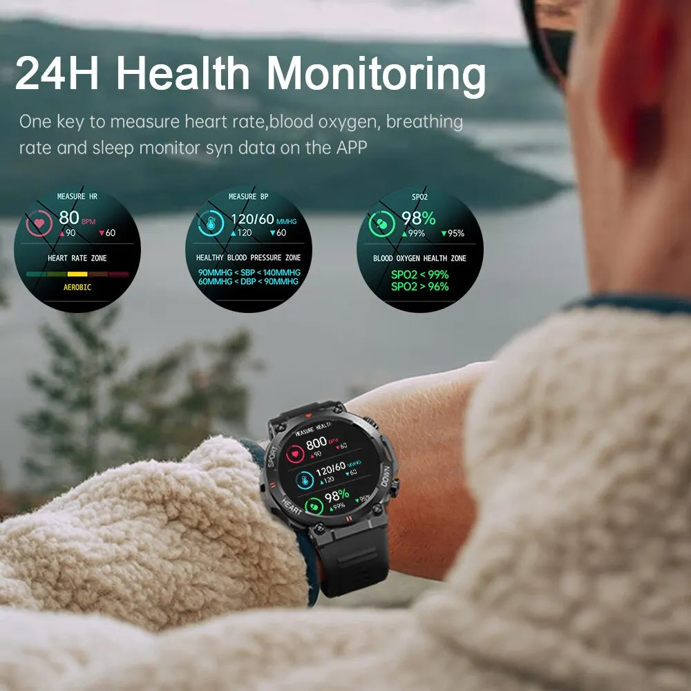 O2Tracker® Adventure - Smart Watch Men Sports Fitness Tracker Heart Monitor 400mAh