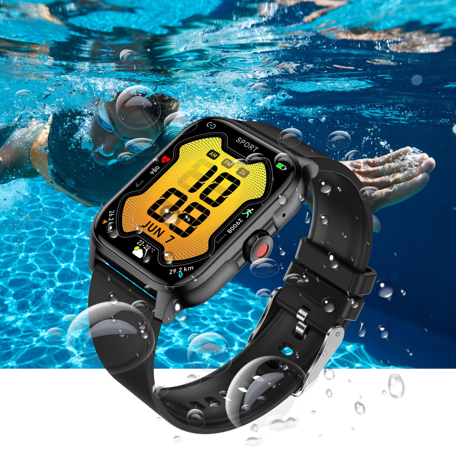 O2Tracker® Amara - Smart Watch 1.85inch Health Monitoring AI Voice Assistant Men Women Fashion Smartwatch Sport Fitness Tracker