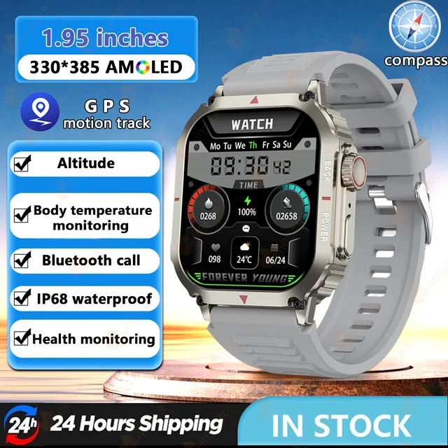 O2Tracker® Regulus - Smart Watch Men AMOLED HD Screen Heart Rate Health Tracker Bluetooth Call IP68