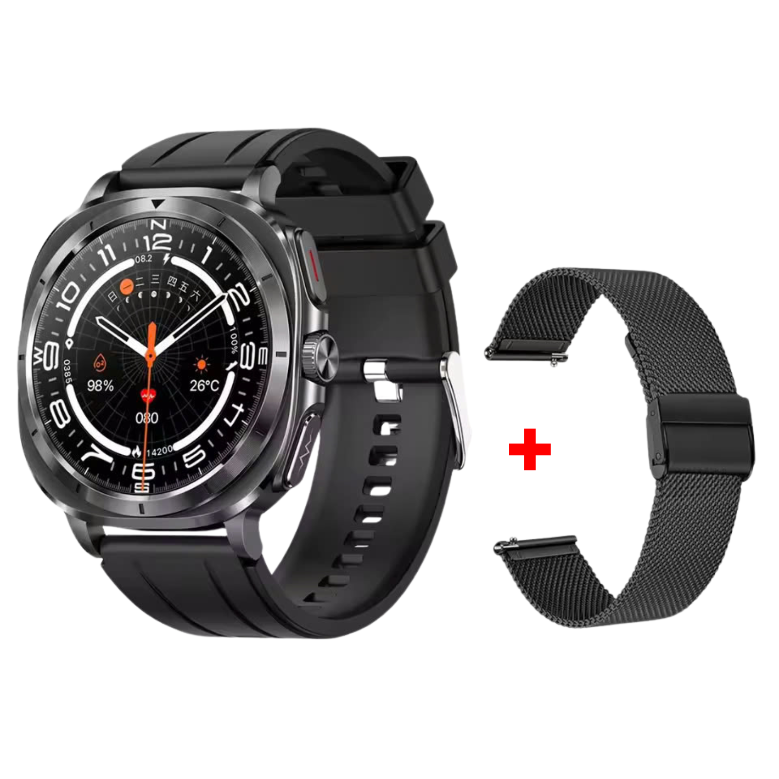 O2Tracker® Fettle - Smart Watch 1.43inch Amoled ECG Health Monitoring Voice Assistant SOS Outdoor Sports Fitness Tracker
