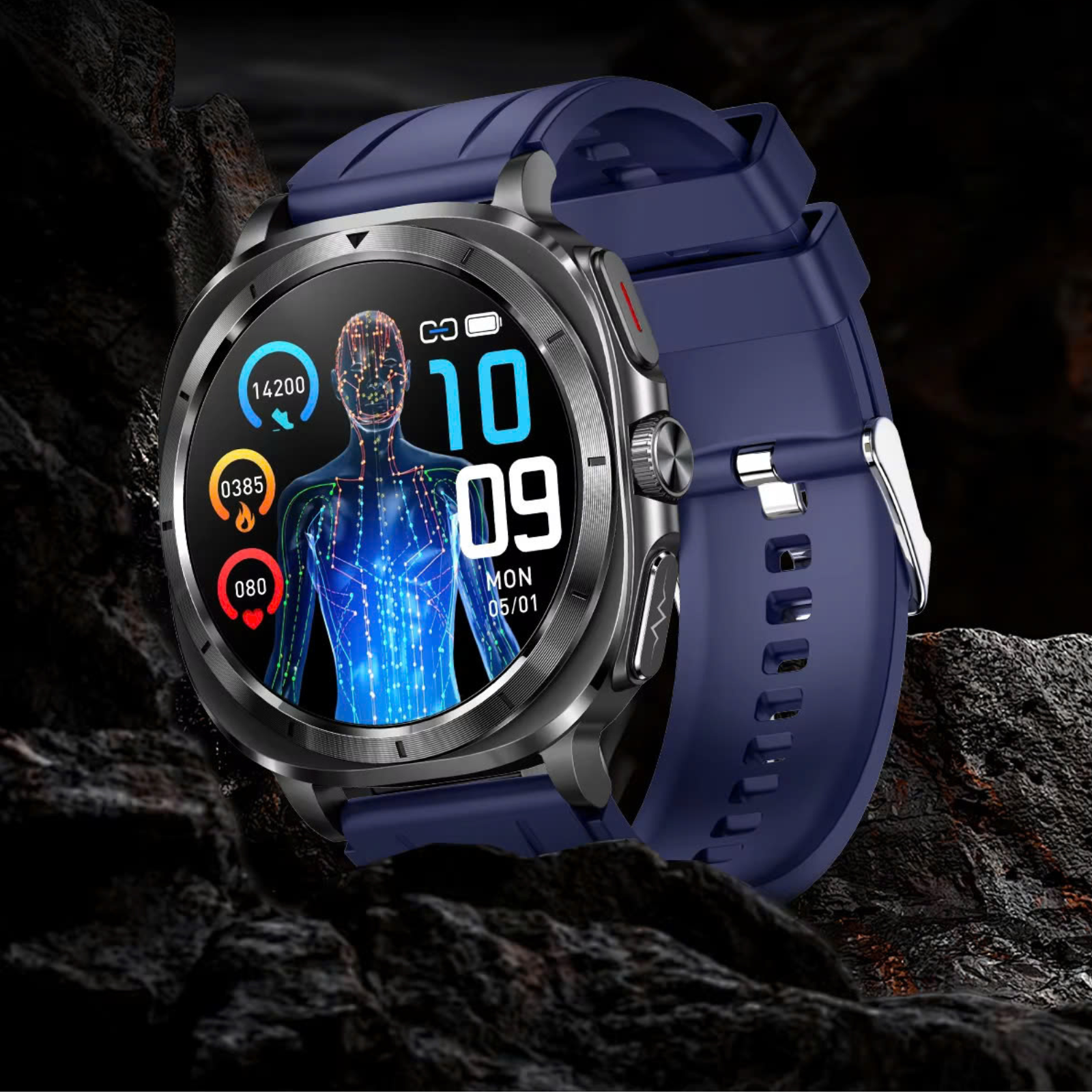 O2Tracker® Fettle - Smart Watch 1.43inch Amoled ECG Health Monitoring Voice Assistant SOS Outdoor Sports Fitness Tracker