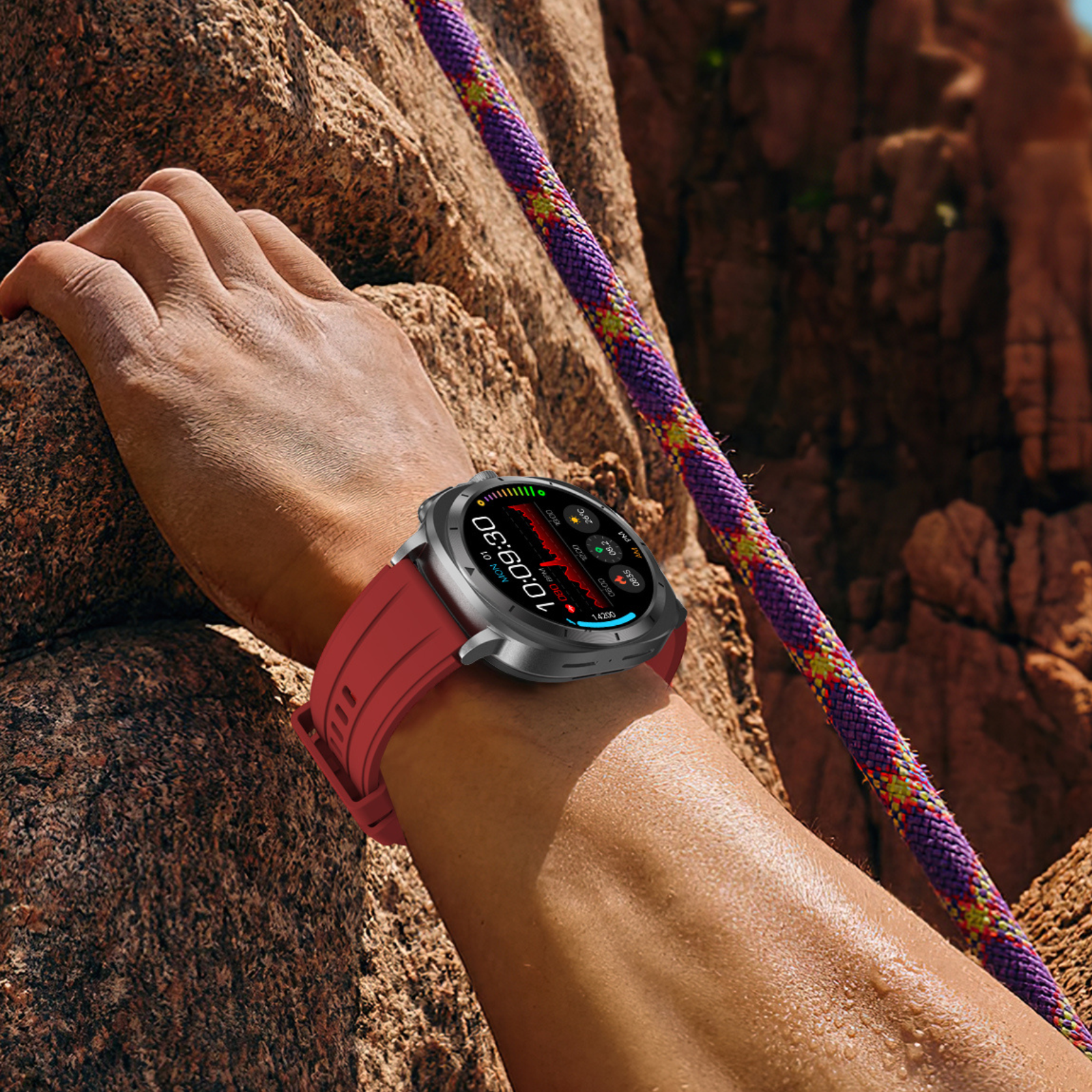 O2Tracker® Fettle - Smart Watch 1.43inch Amoled ECG Health Monitoring Voice Assistant SOS Outdoor Sports Fitness Tracker
