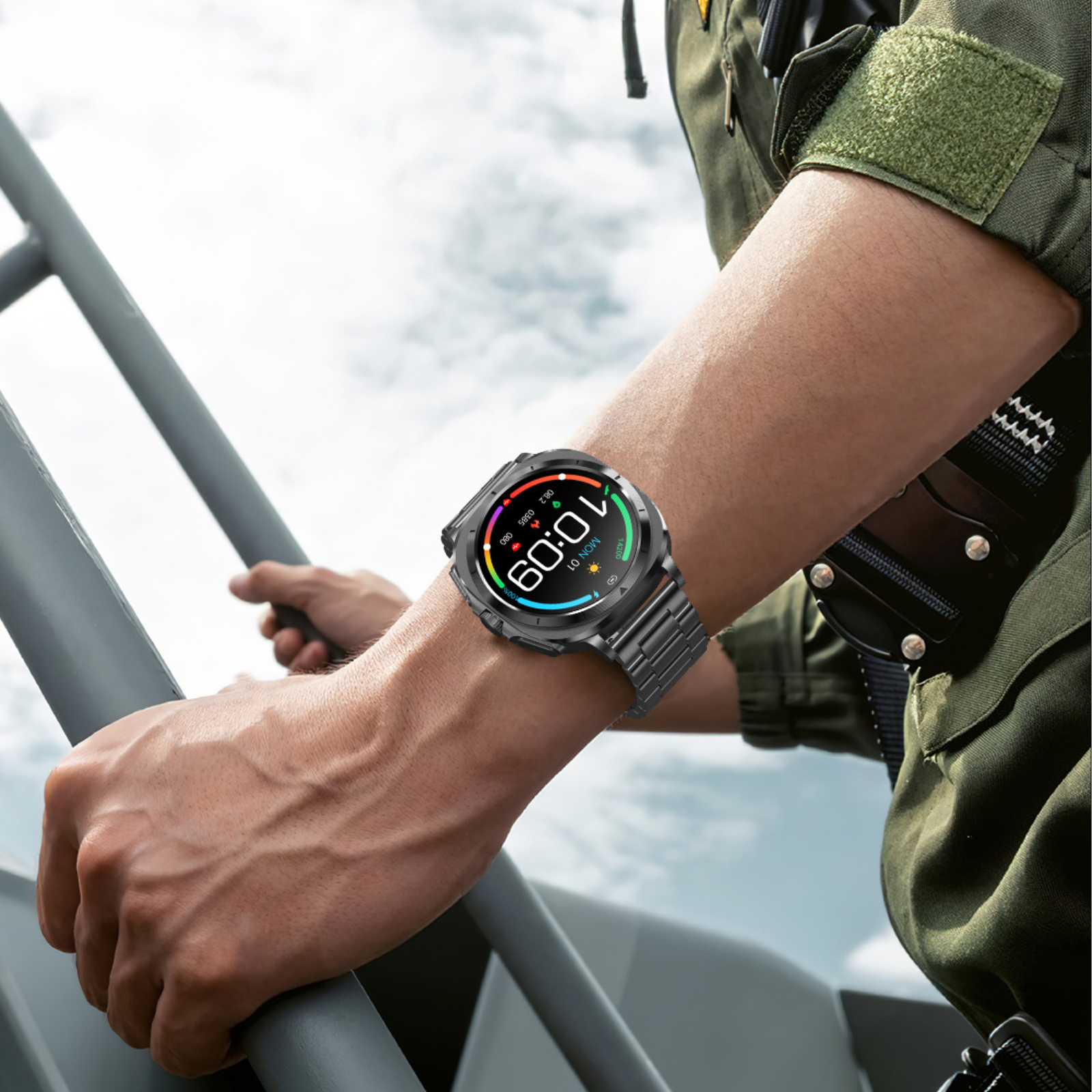 O2Tracker® Fettle - Smart Watch 1.43inch Amoled ECG Health Monitoring Voice Assistant SOS Outdoor Sports Fitness Tracker
