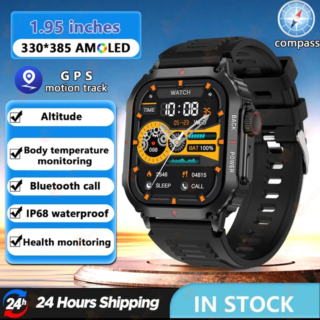 O2Tracker® Regulus - Smart Watch Men AMOLED HD Screen Heart Rate Health Tracker Bluetooth Call IP68