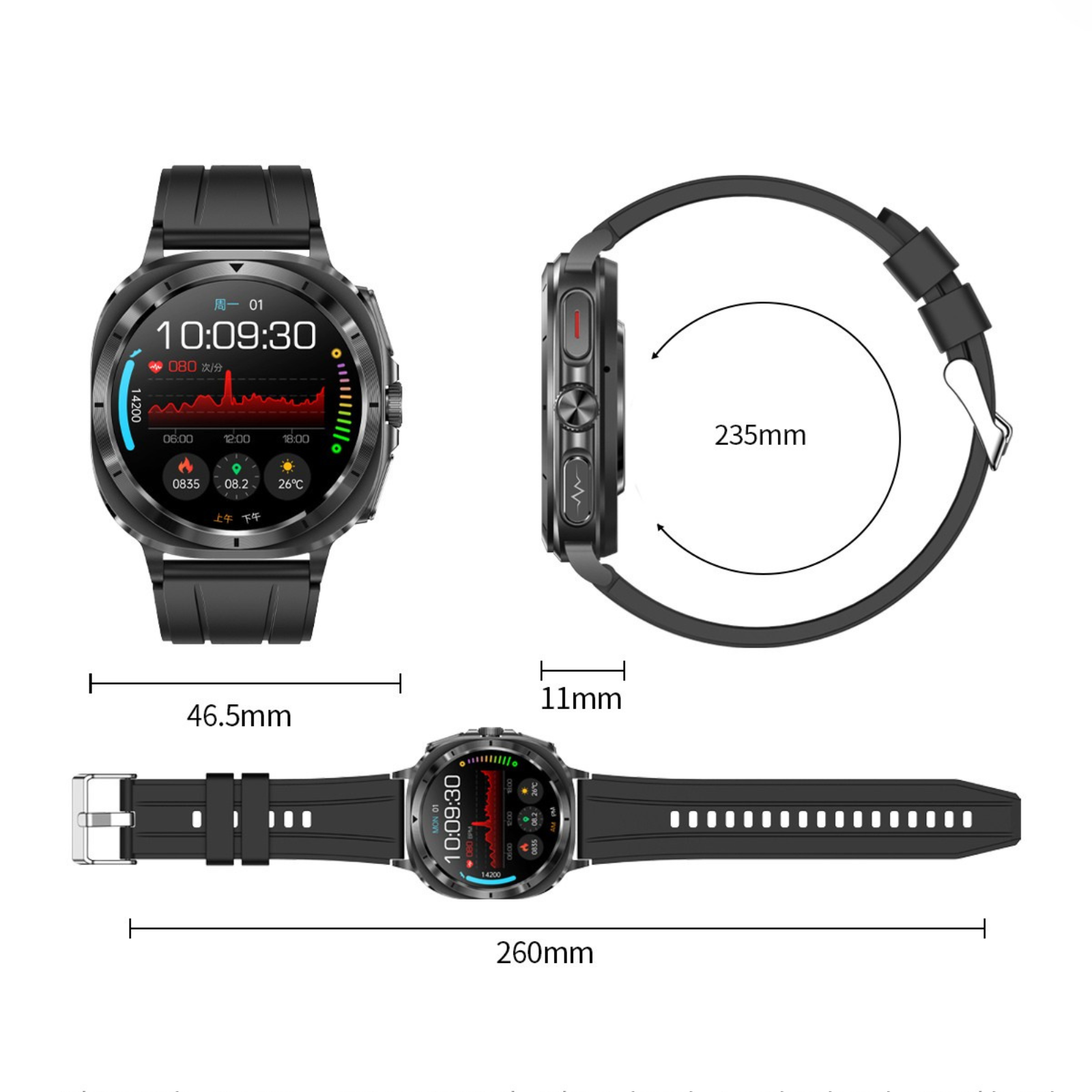 O2Tracker® Fettle - Smart Watch 1.43inch Amoled ECG Health Monitoring Voice Assistant SOS Outdoor Sports Fitness Tracker