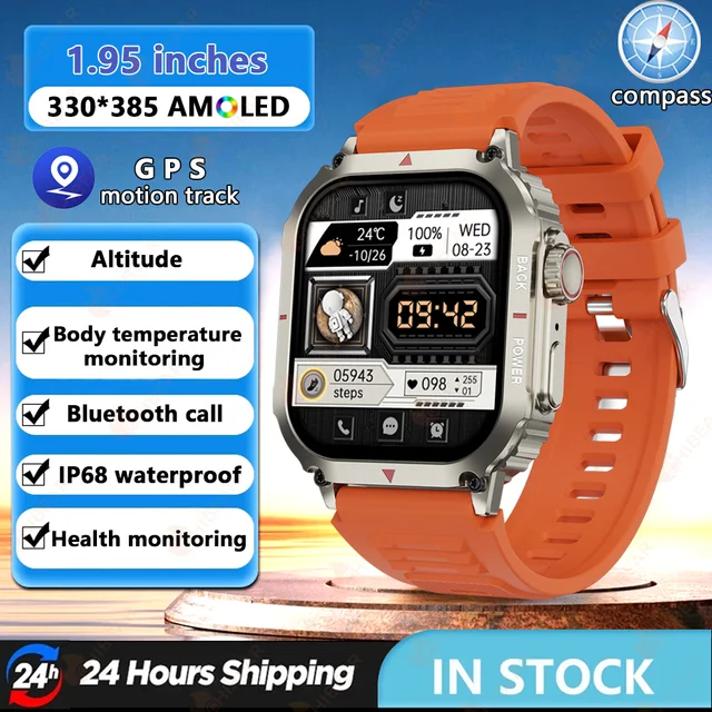 O2Tracker® Regulus - Smart Watch Men AMOLED HD Screen Heart Rate Health Tracker Bluetooth Call IP68