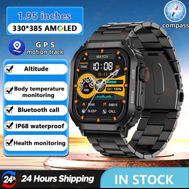 O2Tracker® Regulus - Smart Watch Men AMOLED HD Screen Heart Rate Health Tracker Bluetooth Call IP68