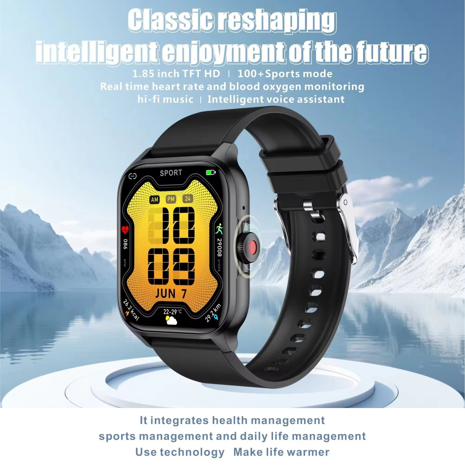 O2Tracker® Amara - Smart Watch 1.85inch Health Monitoring AI Voice Assistant Men Women Fashion Smartwatch Sport Fitness Tracker