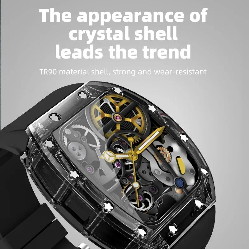 O2Tracker® Totality - New Transparent Smart Watch Men NFC Bluetooth Call Heart Rate Blood Oxygen Health Monitor