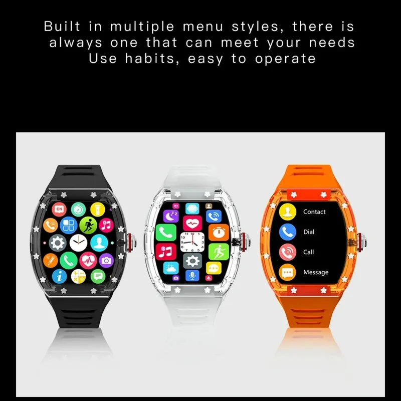 O2Tracker® Totality - New Transparent Smart Watch Men NFC Bluetooth Call Heart Rate Blood Oxygen Health Monitor