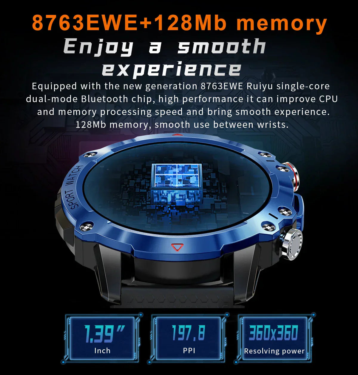 O2Tracker® Vertix - Wireless Calling Smart Watch Men Health Monitoring 450mAh Waterproof Smart Notifications Smart Watch Women