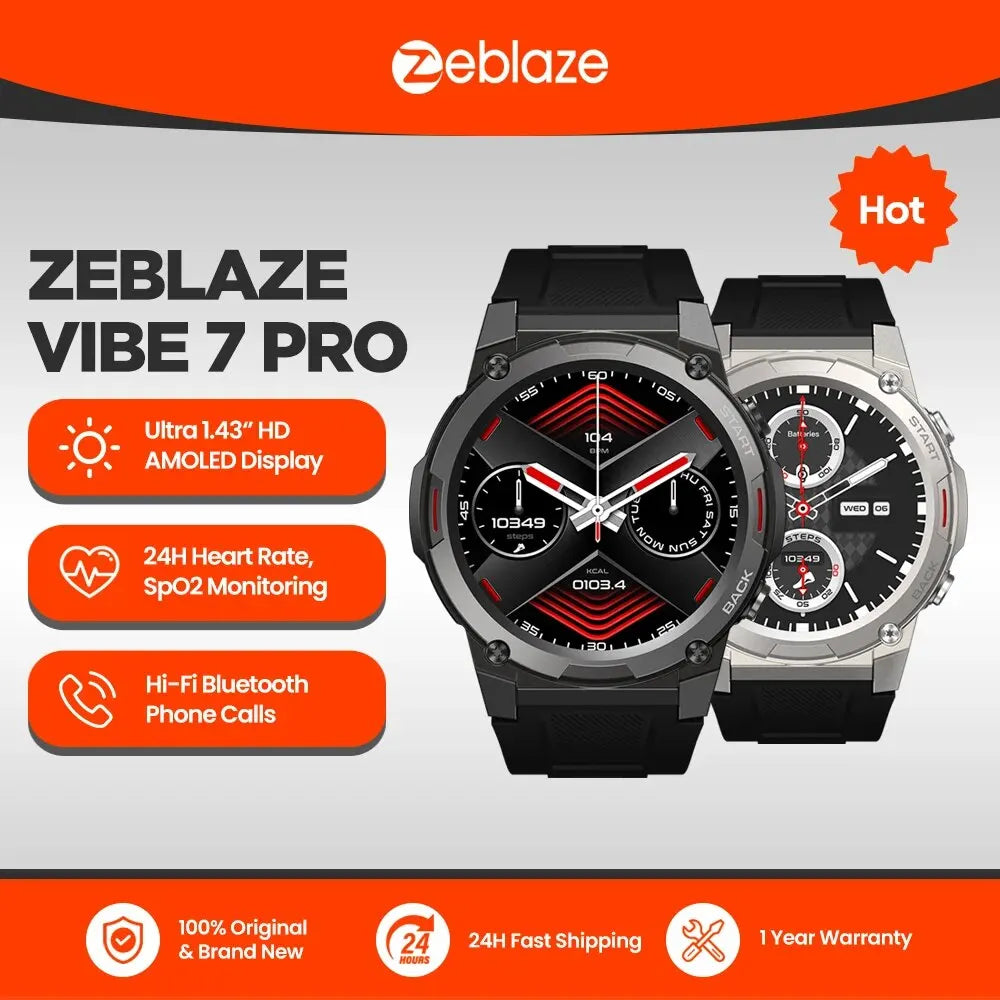 O2Tracker® Navigator -  Voice Calling Smart Watch 1.43 Inch AMOLED Display Hi Fi Phone Calls Military Grade Toughness Watch