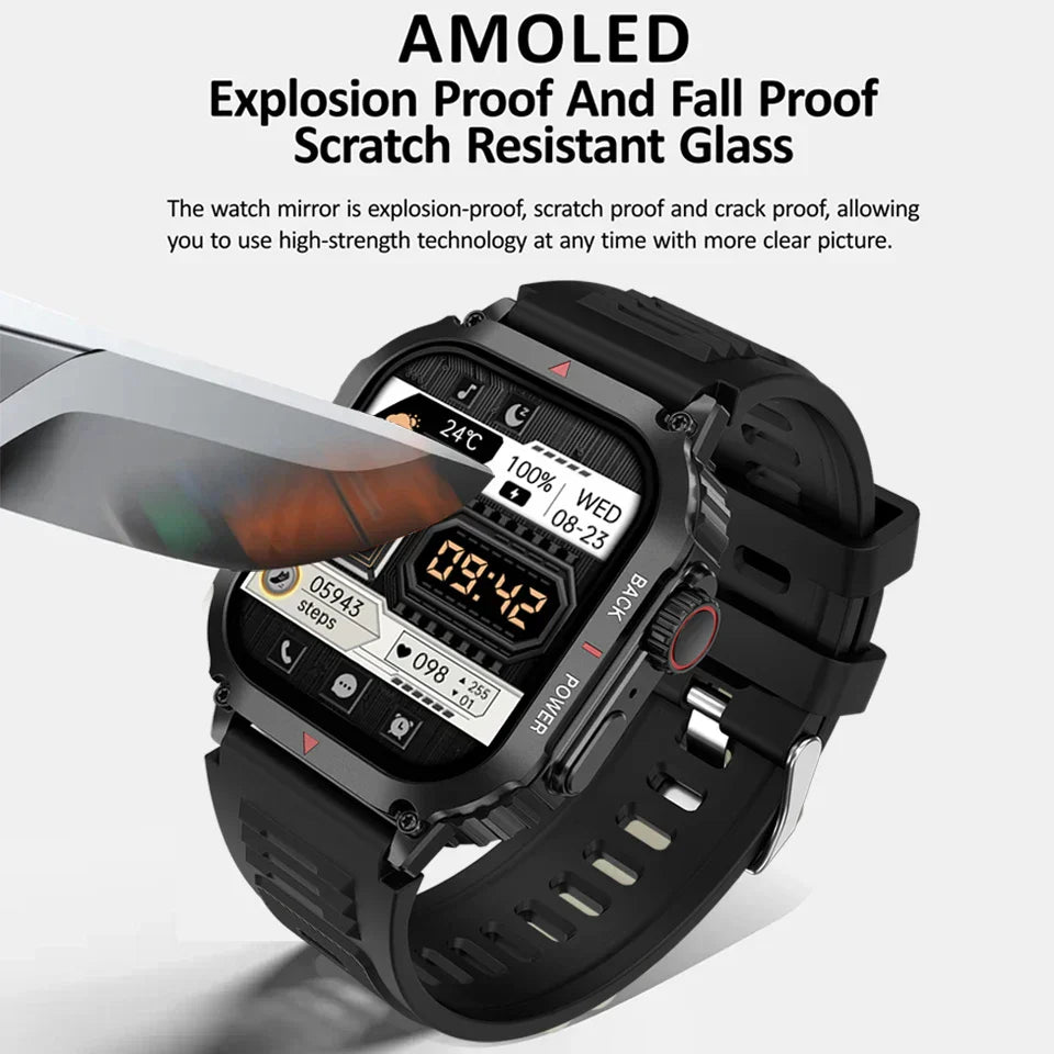 O2Tracker® Regulus - Smart Watch Men AMOLED HD Screen Heart Rate Health Tracker Bluetooth Call IP68