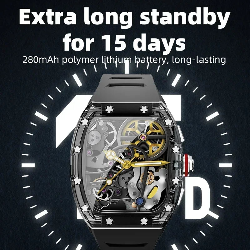 O2Tracker® Totality - New Transparent Smart Watch Men NFC Bluetooth Call Heart Rate Blood Oxygen Health Monitor