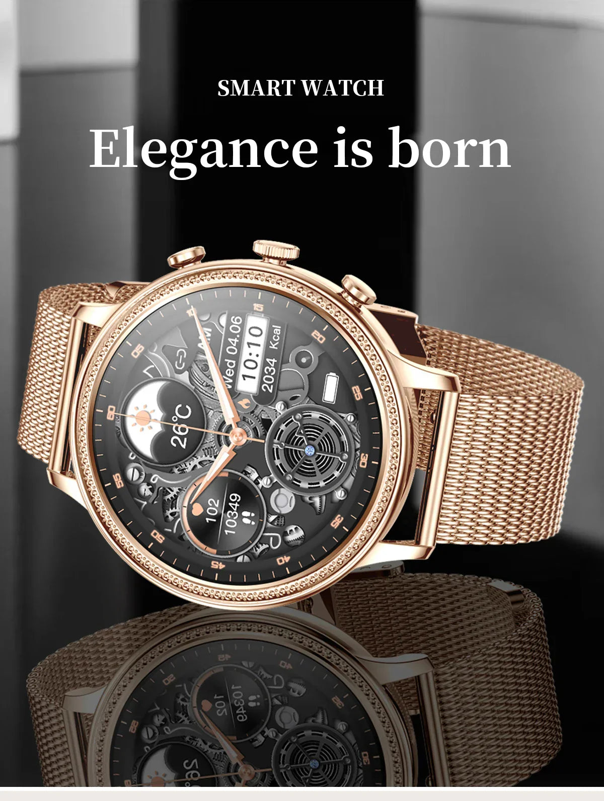 O2Tracker® Spectra - Smart Watches For Women Bluetooth Call Connected Phone Women Watch Health Monitor