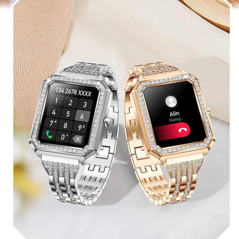 Various® Aquamarine - Smart Watch Ladies Bluetooth Call Health Monitor Blood Pressure Fitness Tracker For Women