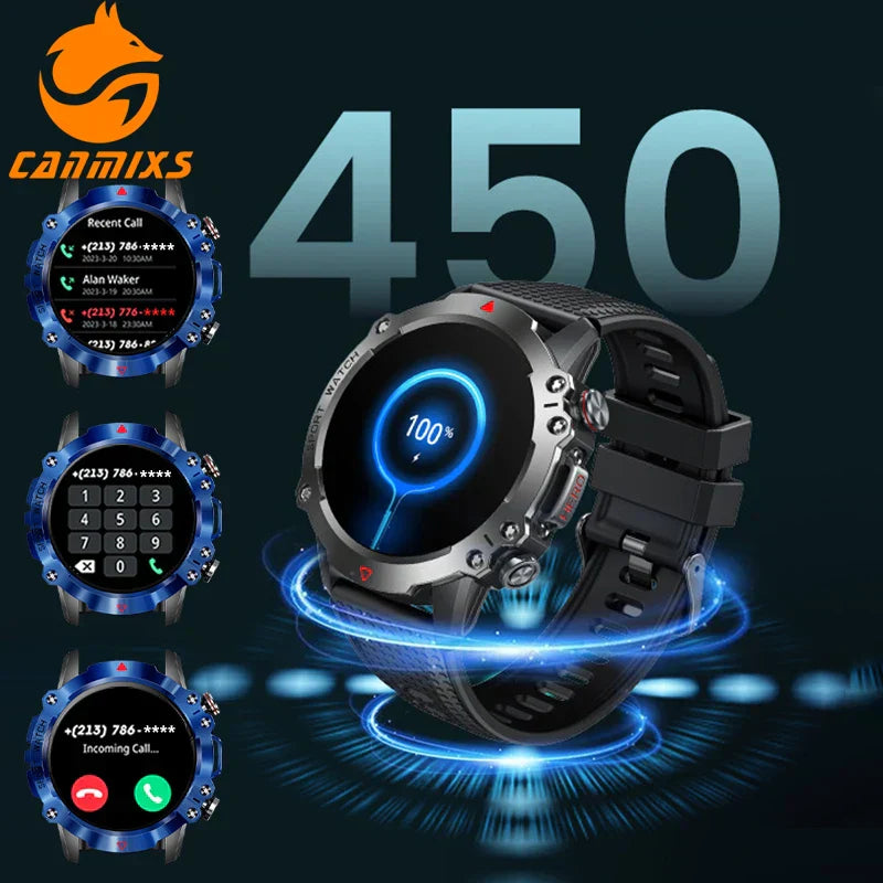 O2Tracker® Vertix - Wireless Calling Smart Watch Men Health Monitoring 450mAh Waterproof Smart Notifications Smart Watch Women
