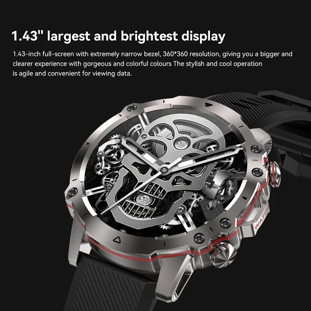 O2Tracker® Crusader - Smart Watch For Men Amoled Waterproof Bluetooth Call Heart Rate