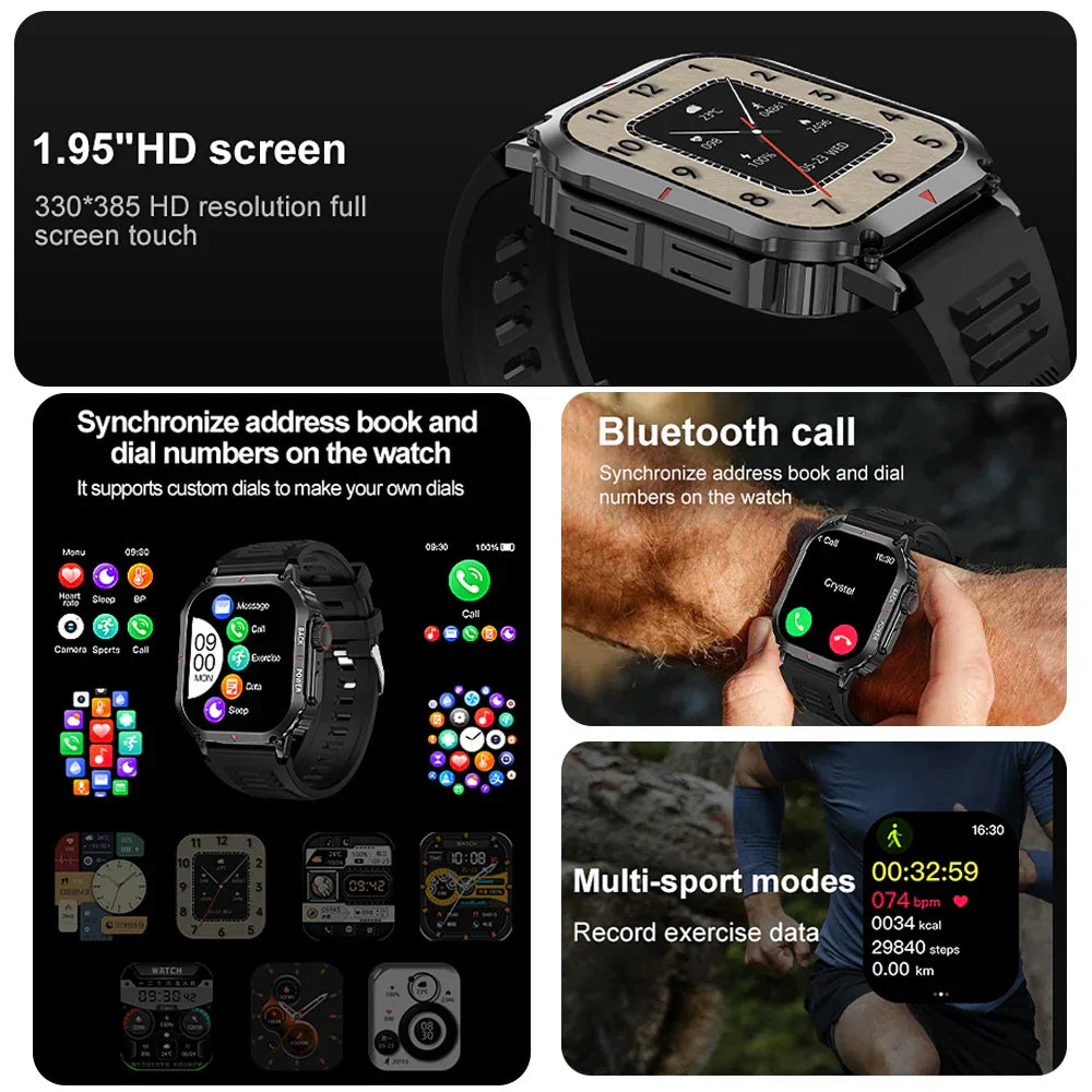 O2Tracker® Regulus - Smart Watch Men AMOLED HD Screen Heart Rate Health Tracker Bluetooth Call IP68