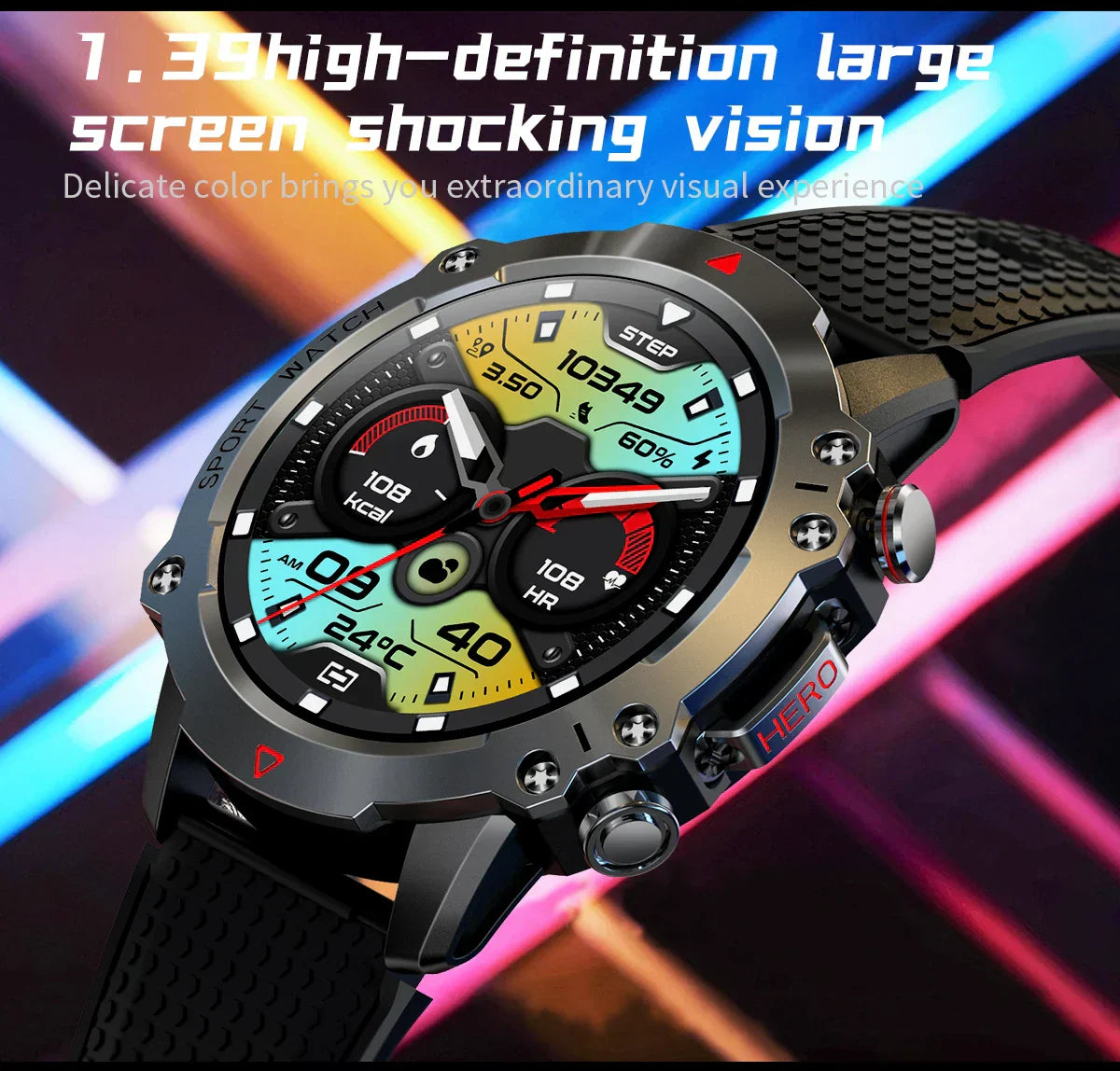 O2Tracker® Vertix - Wireless Calling Smart Watch Men Health Monitoring 450mAh Waterproof Smart Notifications Smart Watch Women