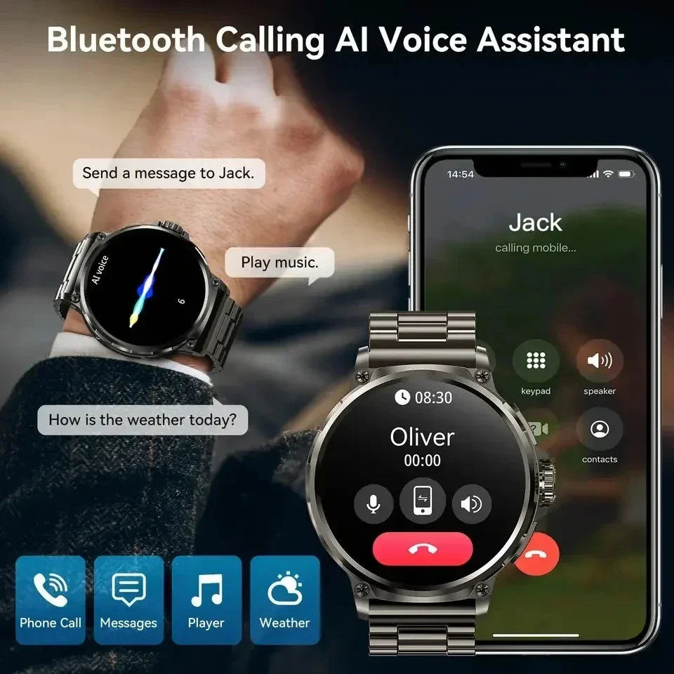 O2Tracker® Smart Pro Endurance - Smart Watch 1.85 Inch Ultra HD AMOLED Screen 710 Mah Battery Bluetooth Call Smartwatch