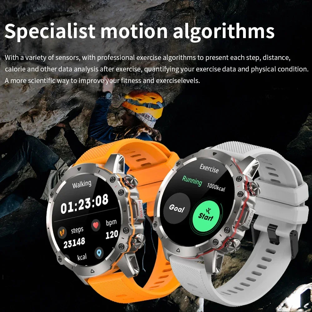 O2Tracker® Crusader - Smart Watch For Men Amoled Waterproof Bluetooth Call Heart Rate