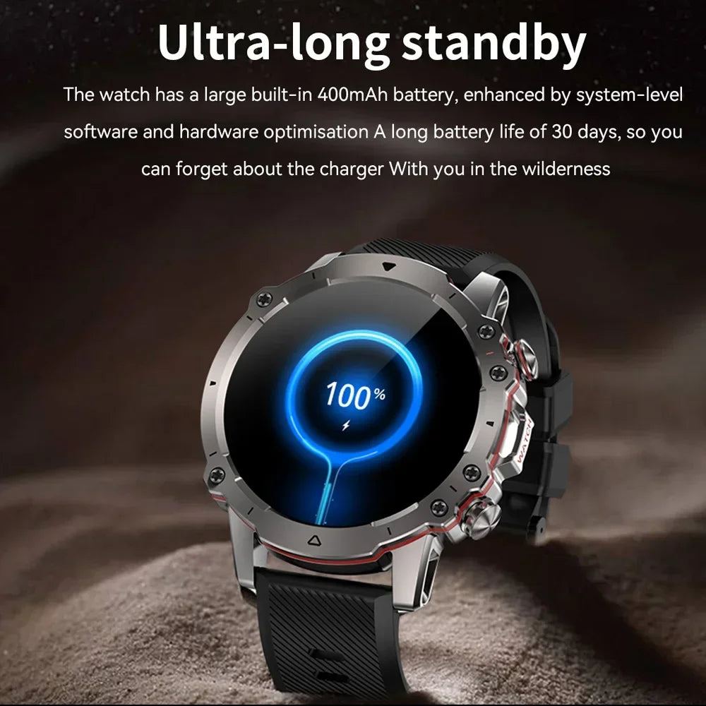 O2Tracker® Crusader - Smart Watch For Men Amoled Waterproof Bluetooth Call Heart Rate