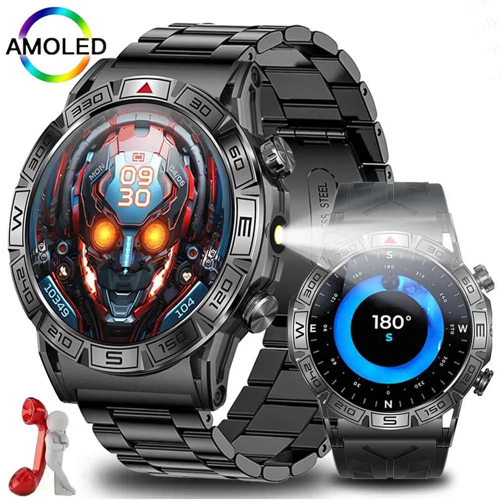 O2Tracker® Shield - Smart Watch Men Altitude Compass GPS Sports 1ATM Waterproof Watch Bluetooth Talk SmartWatches