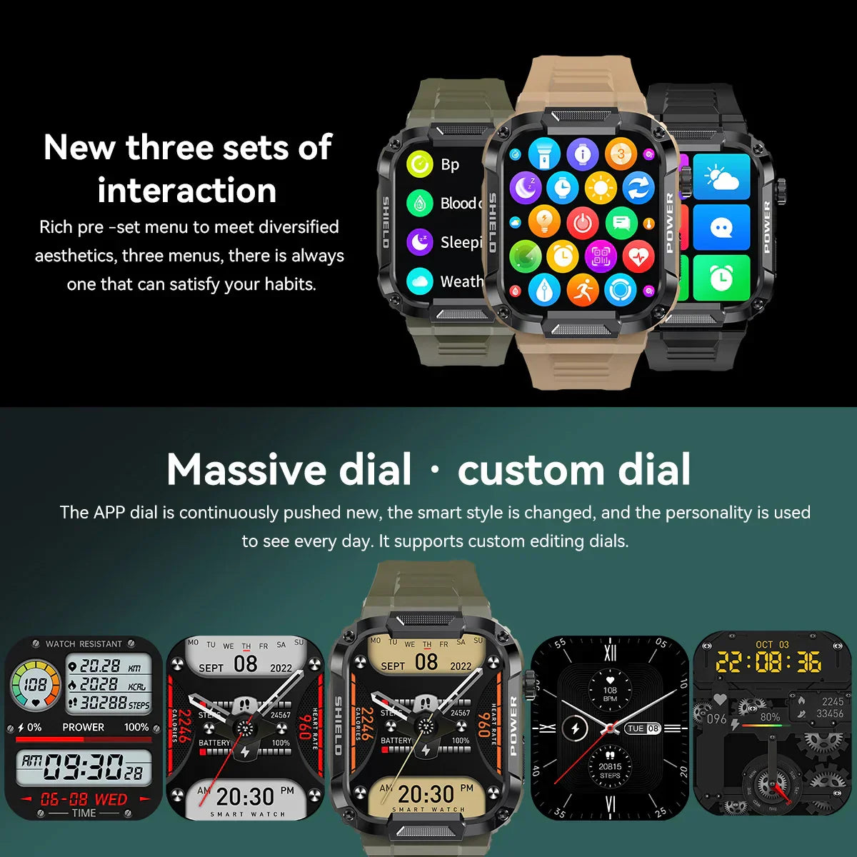 O2Tracker® Strive - Men Smart Watch Military Healthy Monitor AI Voice Bluetooth Call Fitness Waterproof Sports Smartwatch