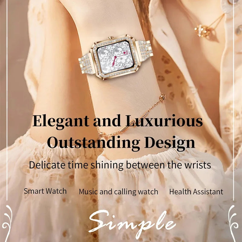 Various® Aquamarine - Smart Watch Ladies Bluetooth Call Health Monitor Blood Pressure Fitness Tracker For Women