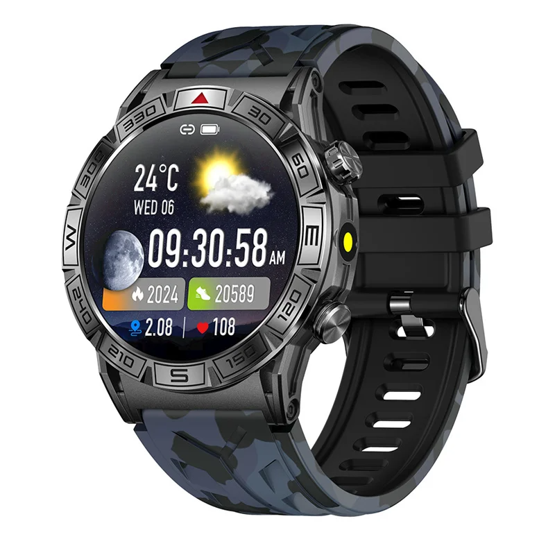O2Tracker® Shield - Smart Watch Men Altitude Compass GPS Sports 1ATM Waterproof Watch Bluetooth Talk SmartWatches